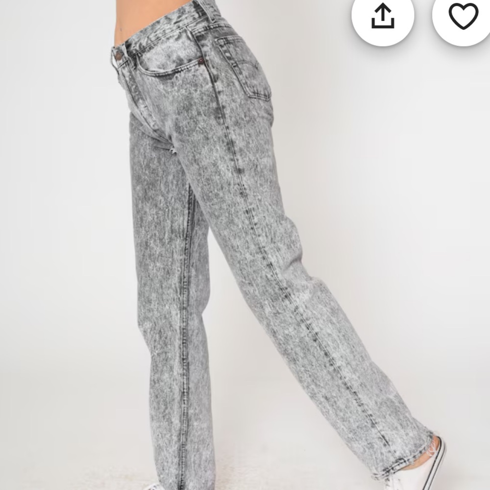Levi's Grey Acid Wash Straight Leg Jeans